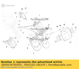 Piaggio Group 1B0063970000C protetor traseiro contra respingos - Lado inferior