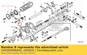 honda 24430HM8A40 stopper comp., gearshift drum - Bottom side