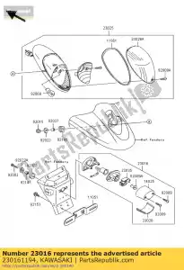 kawasaki 230161194 lamp-assy,license vn1500-p1 - Bottom side