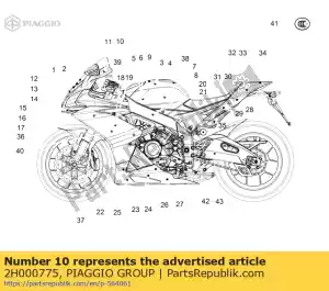 Piaggio Group 2H000775 centre de transfert noir - La partie au fond