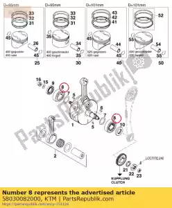 ktm 58030082000 rodamiento de rodillos cilíndricos nj 306 c3 - Lado inferior