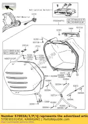 Ici, vous pouvez commander le bag-assy, ?? Lh, body blk + cov auprès de Kawasaki , avec le numéro de pièce 57003010145X: