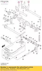 Suzuki 2521117E02 vork, versnellingspook - Onderkant