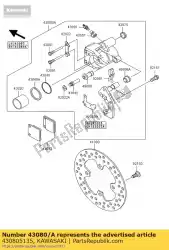 Aquí puede pedir pinza-sub-conjunto, fr, l kvf360-c de Kawasaki , con el número de pieza 430805135: