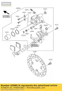 kawasaki 430805135 pinza-sub-conjunto, fr, l kvf360-c - Lado inferior