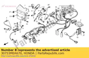 honda 30753MEA670 cord, high tension (3) - Bottom side