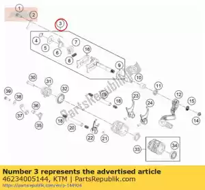 ktm 46234005144 schakelas cpl. - Onderkant