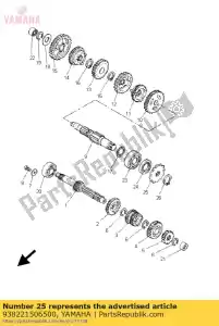 yamaha 938221506500 sprocket,drive 15t(1741746150) - Bottom side