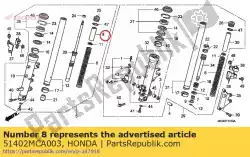 kraag, veer van Honda, met onderdeel nummer 51402MCA003, bestel je hier online: