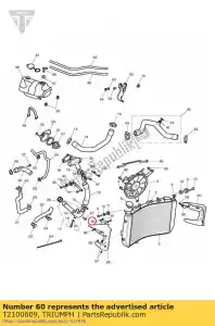 triumph T2100609 bracket, radiator cowl, rh - Bottom side