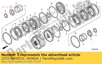 22553PA9010, Honda, disco, estremità frizione (3) (2. honda trx650fa fourtrax rincon trx680fa sxs700m2p sxs700m4p 650 680 700 , Nuovo