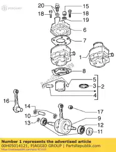 Piaggio Group 00H05014121 cilindro-pistón conjunto - Lado inferior