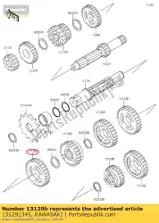 Tutaj możesz zamówić bieg, wyj? Cie 2, 34t kx80-e1 od Kawasaki , z numerem części 131291345: