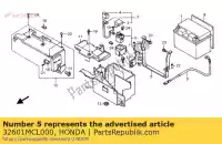 32601MCL000, Honda, cabo, terra da bateria honda vt 750 2001 2002, Novo