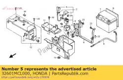 kabel, batterijaarde van Honda, met onderdeel nummer 32601MCL000, bestel je hier online: