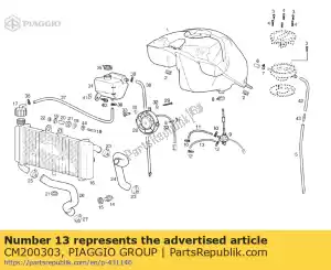 Piaggio Group CM200303 tubo depresion d8x3.5x200 - Lado inferior