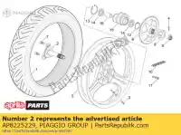 AP8225229, Piaggio Group, Eixo da roda Aprilia AF1 RS 50, Novo