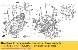 Aqui você pode pedir o tubo c, respirador em Honda , com o número da peça 11105HP1671: