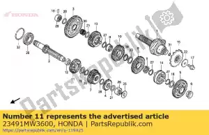 honda 23491MW3600 gear, mainshaft fifth (27t) - Bottom side