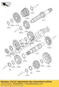 kawasaki 131271241 transmission par arbre dans vn800-b1 - La partie au fond