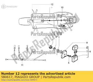 Piaggio Group 580617 ensemble de câbles d'interrupteur d'arrêt - La partie au fond