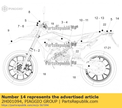 Aprilia 2H001094, Naklejka na tyln? owiewk? ?be a racer?, OEM: Aprilia 2H001094