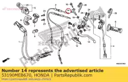 Ici, vous pouvez commander le levier, démarreur à chaud auprès de Honda , avec le numéro de pièce 53190MEB670: