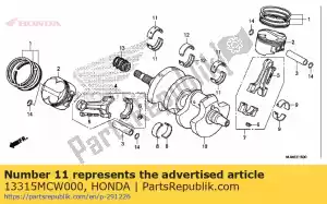 honda 13315MCW000 rodamiento c, lado del cigüeñal (marrón) - Lado inferior