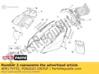 AP8179752, Piaggio Group, owiewka tylna lewa. szary aprilia  sport city 125 2006 2007 2008, Nowy