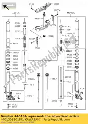 Qui puoi ordinare fork-fork inner, rh, f. S. B zr100 da Kawasaki , con numero parte 44013018018R: