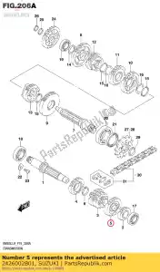 Suzuki 2426002B01 engrenage, 6e entraînement - La partie au fond