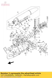 yamaha 1D7146280000 protetor, tubo de escape - Lado inferior