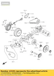 Aquí puede pedir embrague-assy-oneway sc125agf de Kawasaki , con el número de pieza 13193Y003: