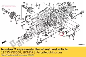 honda 11335HN8000 collier, réglage du tuyau d'alimentation en huile - La partie au fond