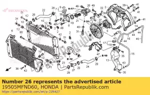 Honda 19505MFND60 mangueira, óleo / c - Lado inferior