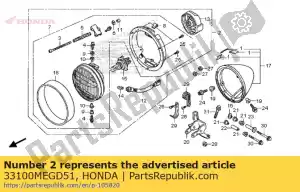 honda 33100MEGD51 koplamp (12v 60 / 55w) (stanley) - Onderkant