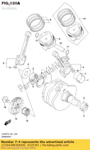 suzuki 1216438E000D0 roulement, crk pin - La partie au fond