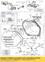 57003010154E, Kawasaki, Bag-assy, ??lh, nero / blu zg1400e kawasaki  tr 1400 2016 2017, Nuovo