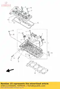 yamaha 5JW111930000 junta, tapa de culata 1 - Lado inferior