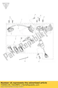 triumph T3050139 schroef, dop / hd, m5x0,8x16, s / s - Onderkant