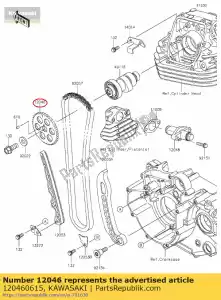 kawasaki 120460615 01 sprocket,42t - Bottom side