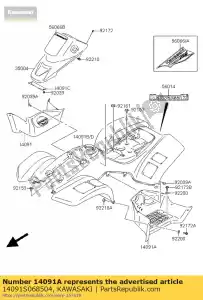 Kawasaki 14091S068504 capa, moldura, lh, preto - Lado inferior