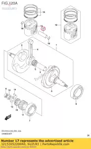 suzuki 12151052200A0 pen, zuiger dr12 - Onderkant