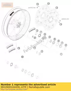 ktm 6910900104430 roda dianteira rc8-r cpl. preto - Lado inferior