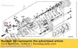 moer, 10mm van Honda, met onderdeel nummer 43243HN8006, bestel je hier online: