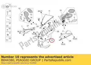 Piaggio Group B044380 lh decalque frontal da carenagem - Lado inferior