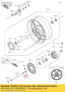 Kawasaki 921520118 colar, eixo direito, esquerdo, l = 18 zr750-j - Lado inferior