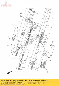 yamaha 17D231420000 seat, spring upper - Bottom side