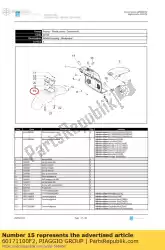 Aquí puede pedir guardabarros de Piaggio Group , con el número de pieza 60171100F2: