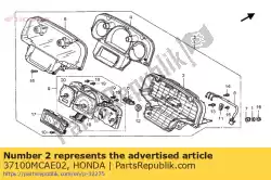 meter assy, ?? Kam van Honda, met onderdeel nummer 37100MCAE02, bestel je hier online: